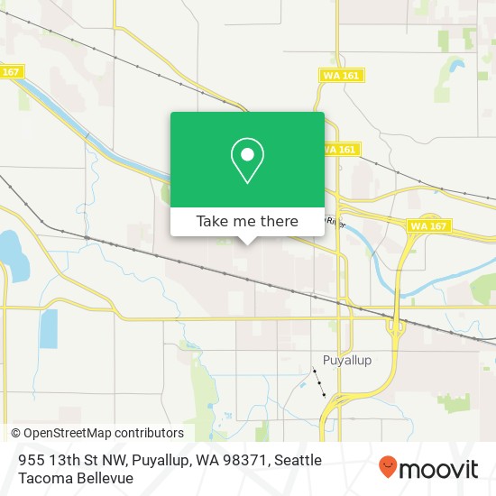 Mapa de 955 13th St NW, Puyallup, WA 98371