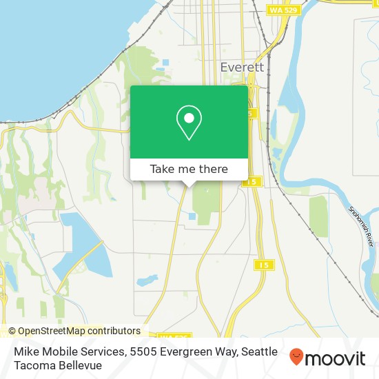 Mapa de Mike Mobile Services, 5505 Evergreen Way