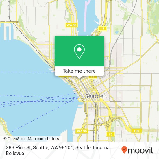 Mapa de 283 Pine St, Seattle, WA 98101