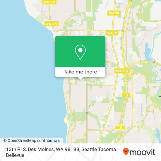 Mapa de 13th Pl S, Des Moines, WA 98198