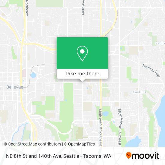 NE 8th St and 140th Ave map