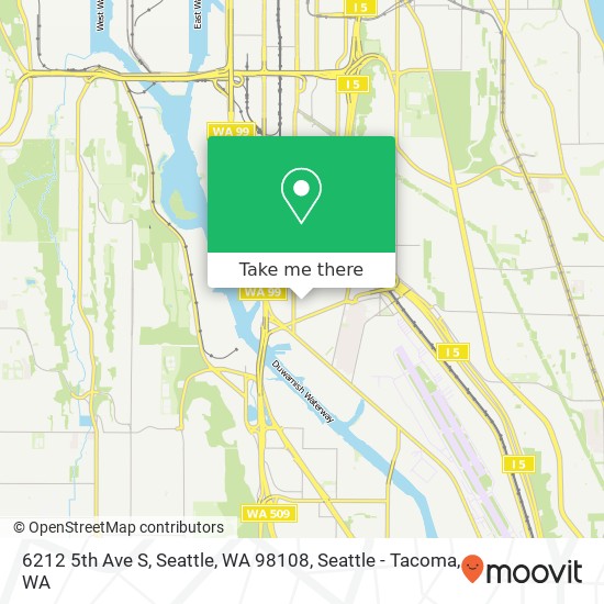 Mapa de 6212 5th Ave S, Seattle, WA 98108