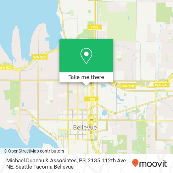 Mapa de Michael Dubeau & Associates, PS, 2135 112th Ave NE