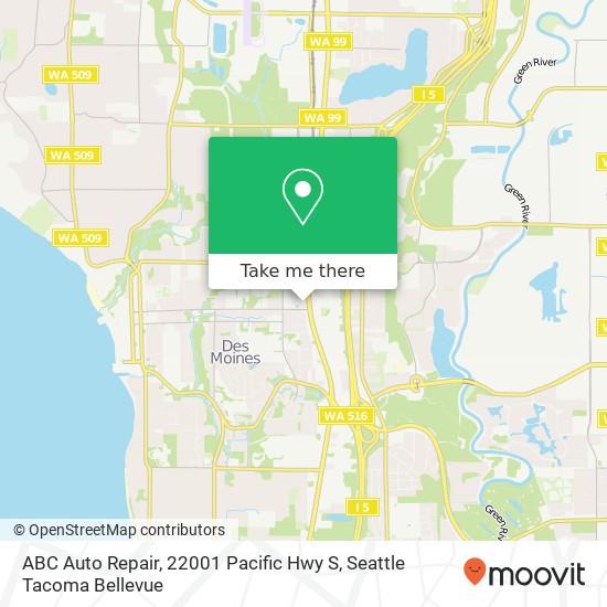 ABC Auto Repair, 22001 Pacific Hwy S map