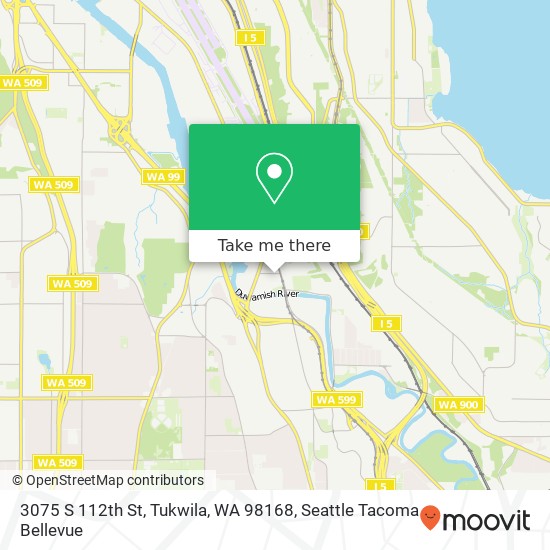 Mapa de 3075 S 112th St, Tukwila, WA 98168