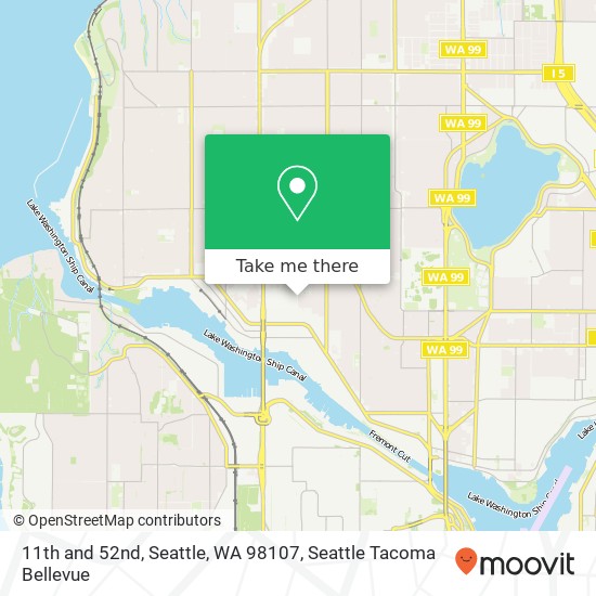 11th and 52nd, Seattle, WA 98107 map