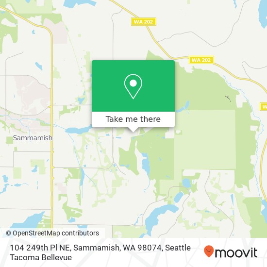 Mapa de 104 249th Pl NE, Sammamish, WA 98074