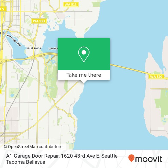 Mapa de A1 Garage Door Repair, 1620 43rd Ave E