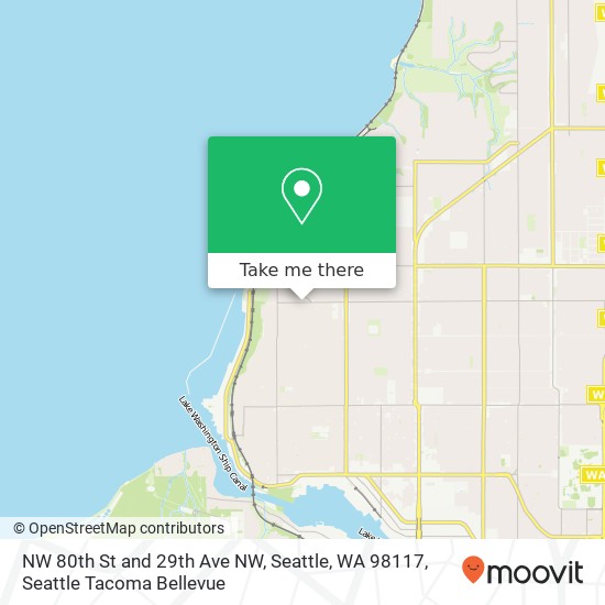 Mapa de NW 80th St and 29th Ave NW, Seattle, WA 98117
