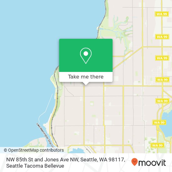 Mapa de NW 85th St and Jones Ave NW, Seattle, WA 98117