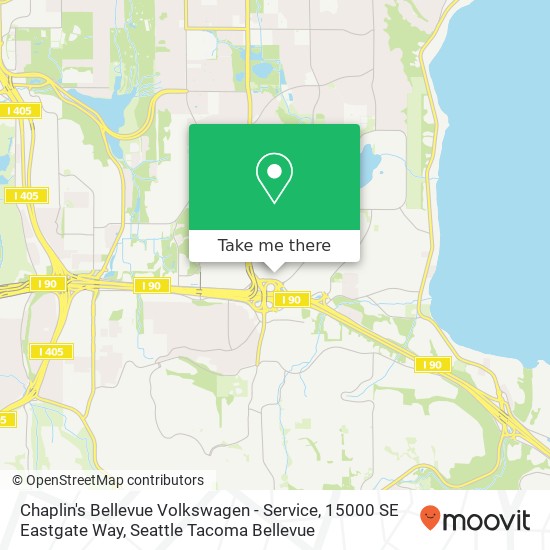 Mapa de Chaplin's Bellevue Volkswagen - Service, 15000 SE Eastgate Way