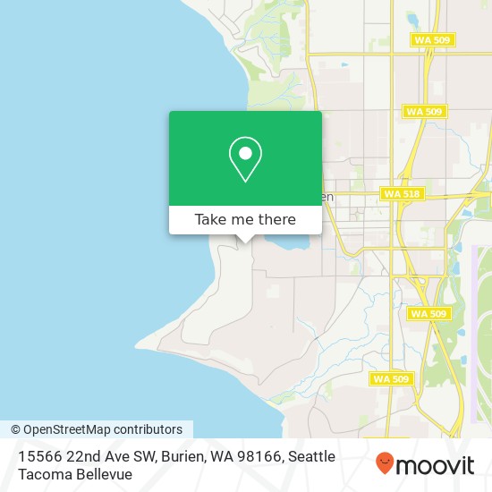 Mapa de 15566 22nd Ave SW, Burien, WA 98166