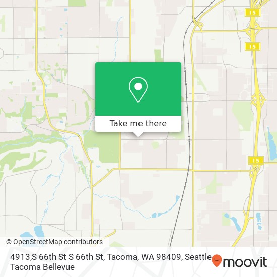 Mapa de 4913,S 66th St S 66th St, Tacoma, WA 98409