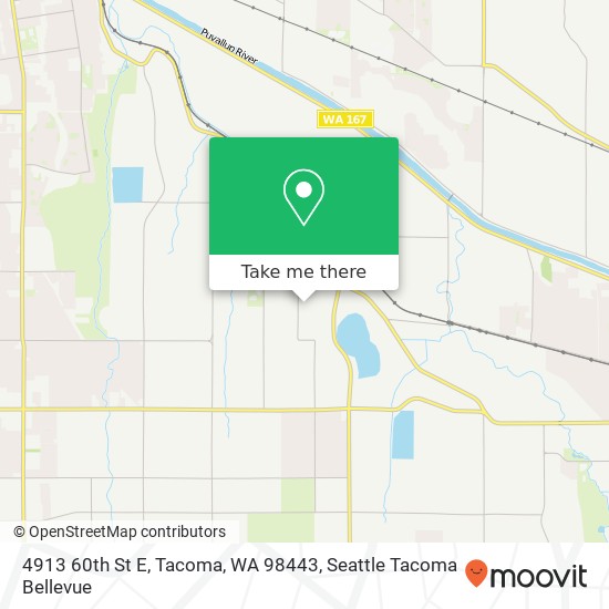 Mapa de 4913 60th St E, Tacoma, WA 98443