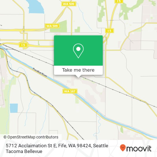 Mapa de 5712 Acclaimation St E, Fife, WA 98424