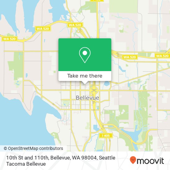 10th St and 110th, Bellevue, WA 98004 map