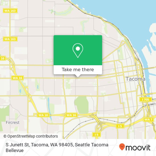 Mapa de S Junett St, Tacoma, WA 98405