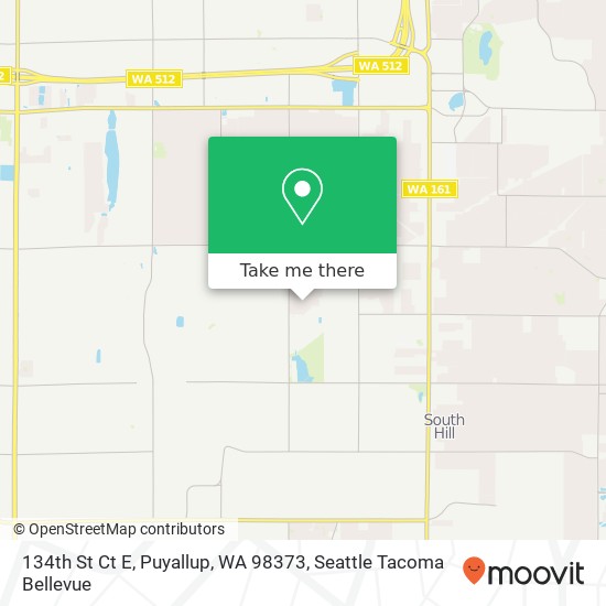 Mapa de 134th St Ct E, Puyallup, WA 98373