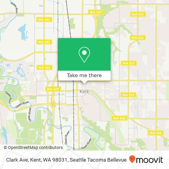 Mapa de Clark Ave, Kent, WA 98031