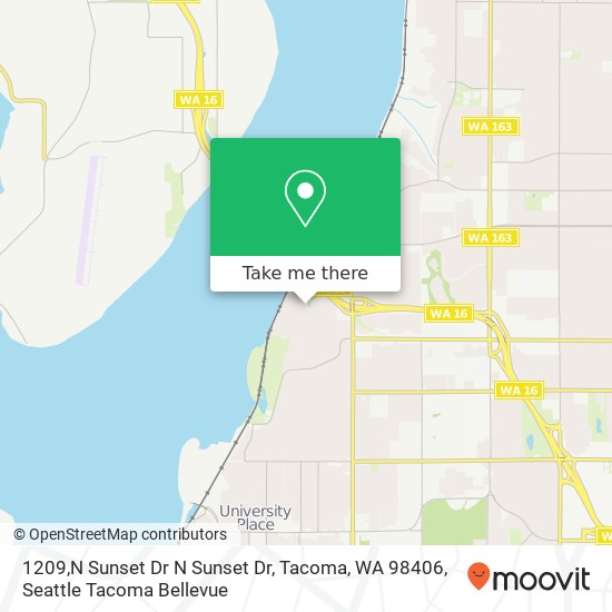 Mapa de 1209,N Sunset Dr N Sunset Dr, Tacoma, WA 98406