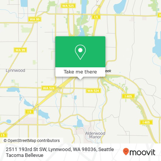 Mapa de 2511 193rd St SW, Lynnwood, WA 98036