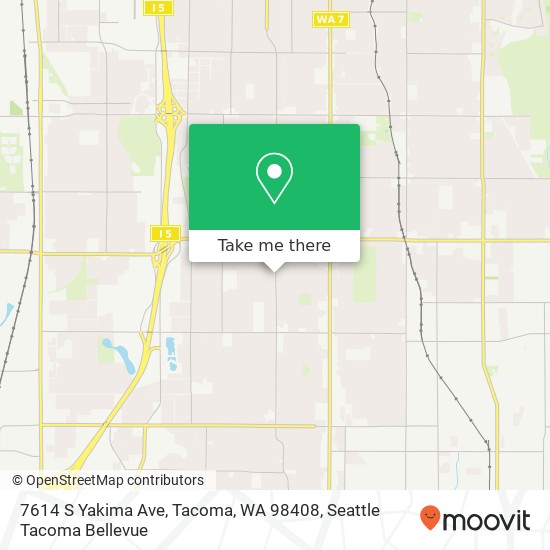 Mapa de 7614 S Yakima Ave, Tacoma, WA 98408