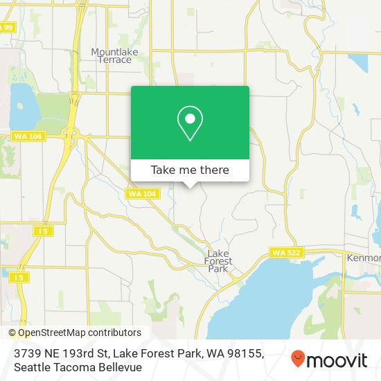Mapa de 3739 NE 193rd St, Lake Forest Park, WA 98155