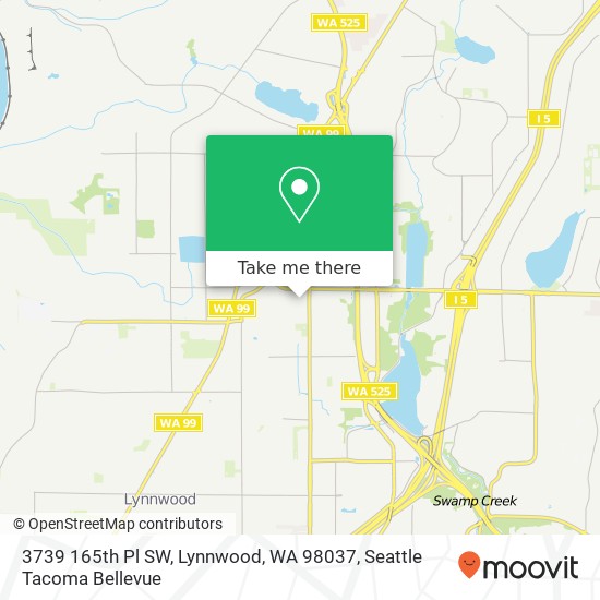 Mapa de 3739 165th Pl SW, Lynnwood, WA 98037