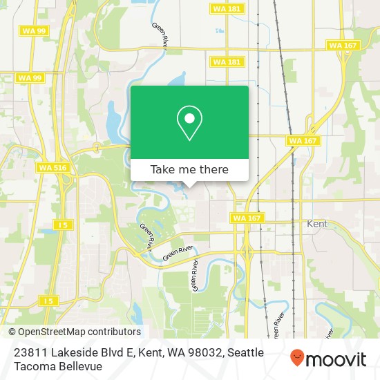 Mapa de 23811 Lakeside Blvd E, Kent, WA 98032