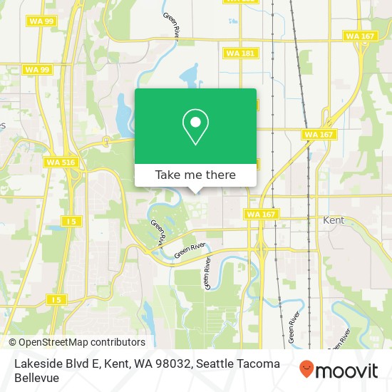 Lakeside Blvd E, Kent, WA 98032 map