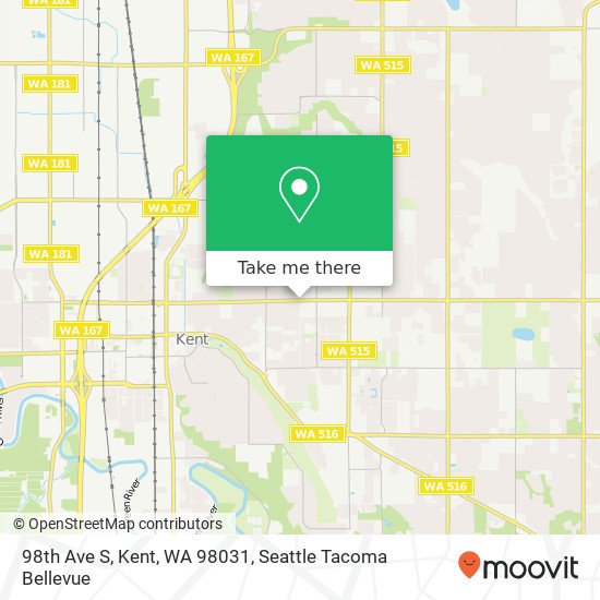 Mapa de 98th Ave S, Kent, WA 98031