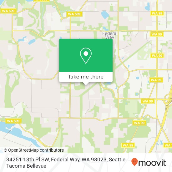 Mapa de 34251 13th Pl SW, Federal Way, WA 98023