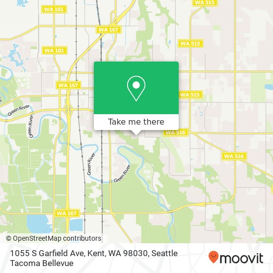 Mapa de 1055 S Garfield Ave, Kent, WA 98030