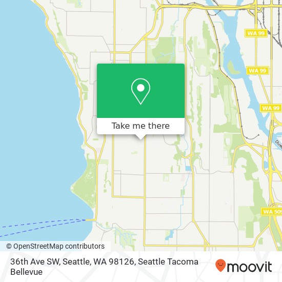 Mapa de 36th Ave SW, Seattle, WA 98126