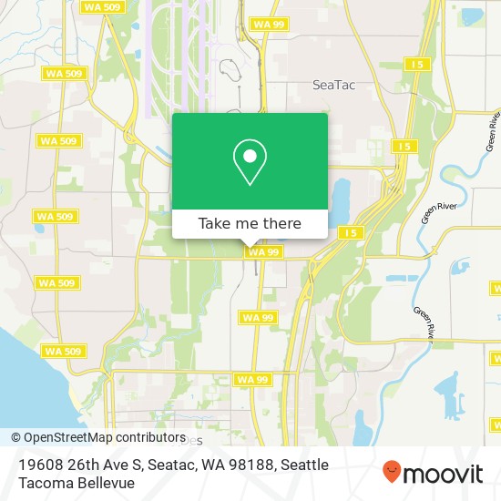 Mapa de 19608 26th Ave S, Seatac, WA 98188