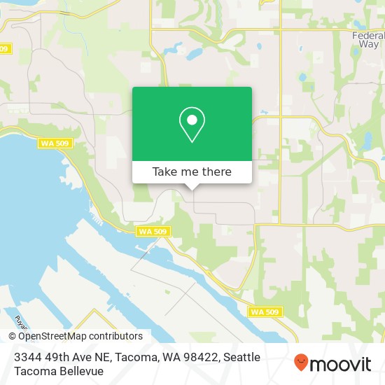 Mapa de 3344 49th Ave NE, Tacoma, WA 98422