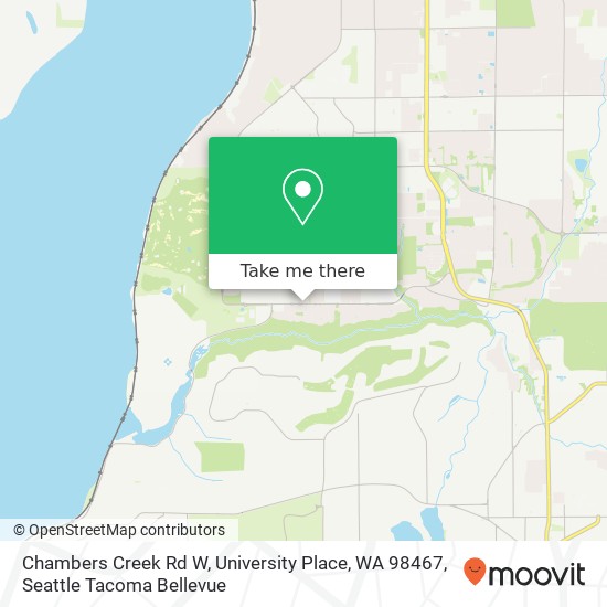 Mapa de Chambers Creek Rd W, University Place, WA 98467