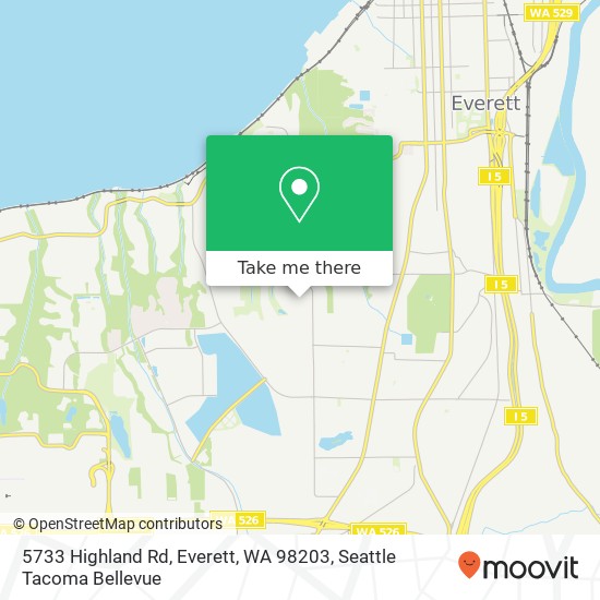 Mapa de 5733 Highland Rd, Everett, WA 98203