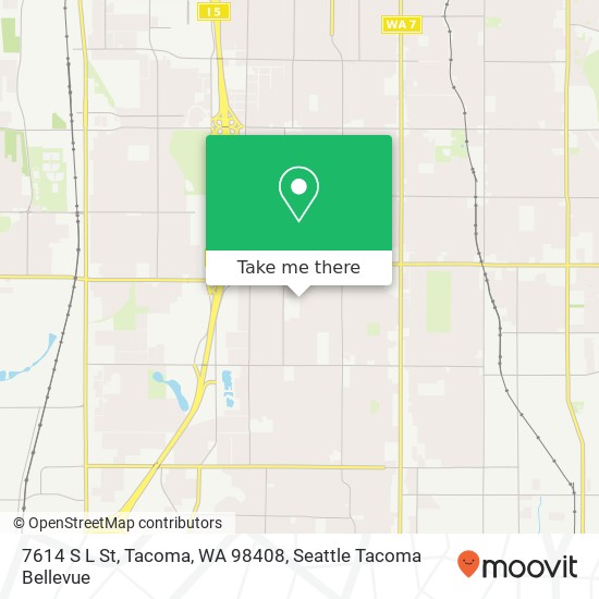 Mapa de 7614 S L St, Tacoma, WA 98408