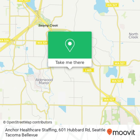 Mapa de Anchor Healthcare Staffing, 601 Hubbard Rd