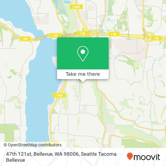 47th 121st, Bellevue, WA 98006 map