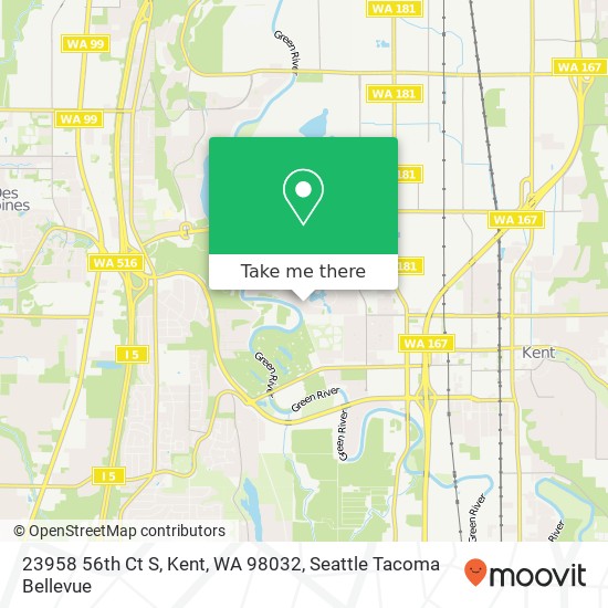 Mapa de 23958 56th Ct S, Kent, WA 98032