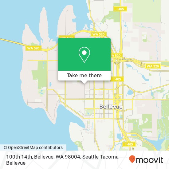 Mapa de 100th 14th, Bellevue, WA 98004