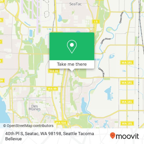 Mapa de 40th Pl S, Seatac, WA 98198