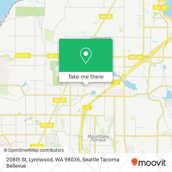 208th St, Lynnwood, WA 98036 map