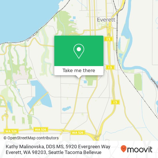 Mapa de Kathy Malinovska, DDS MS, 5920 Evergreen Way Everett, WA 98203