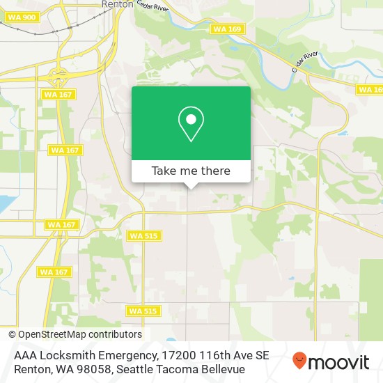 AAA Locksmith Emergency, 17200 116th Ave SE Renton, WA 98058 map