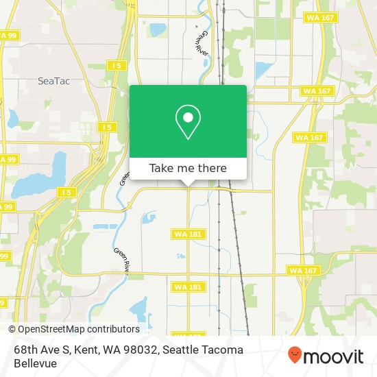 Mapa de 68th Ave S, Kent, WA 98032