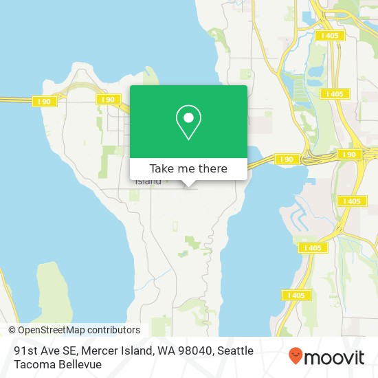 Mapa de 91st Ave SE, Mercer Island, WA 98040