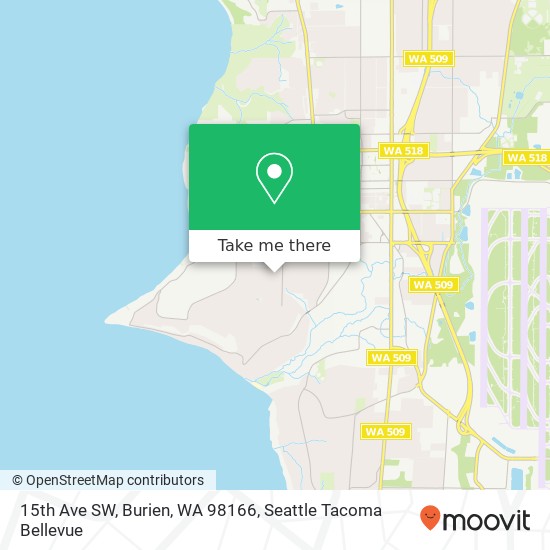 Mapa de 15th Ave SW, Burien, WA 98166